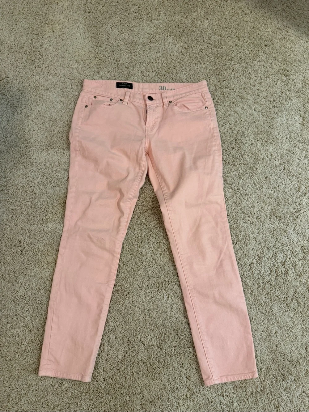 J. Crew Toothpick Ankle Light Pink Jeans